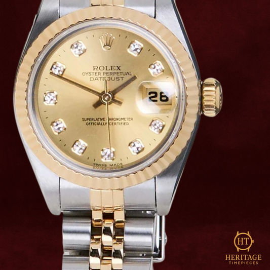 Rolex Datejust 26 'Champagne Diamond Dial - Jubilee' (woman) - Reference 69173 (1999)