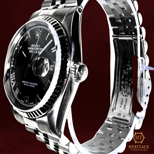 Rolex Datejust 36 'Black Dial – Silver Roman Markers' – Reference 16014 (c.1979)