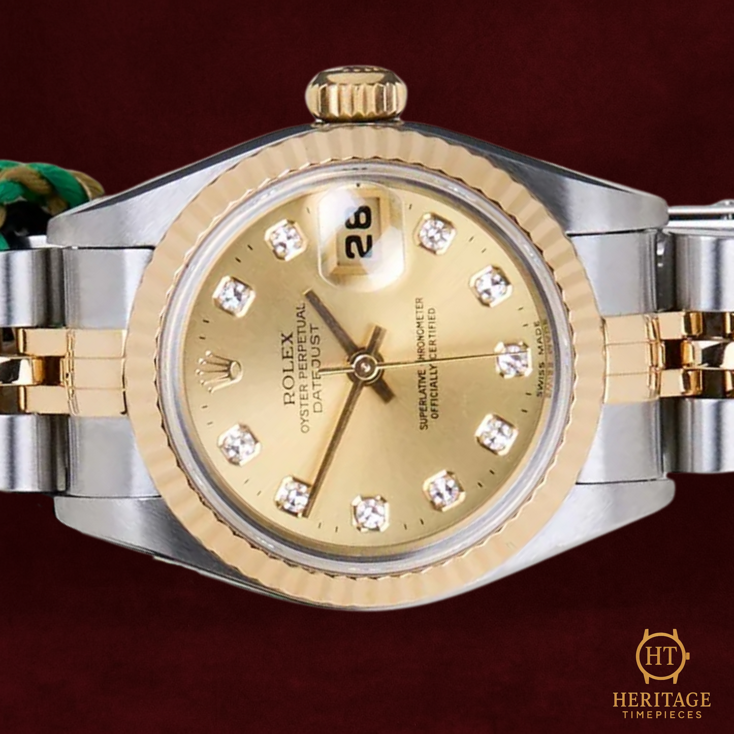 Rolex Datejust 26 'Champagne Diamond Dial - Jubilee' (woman) - Reference 69173 (1999)