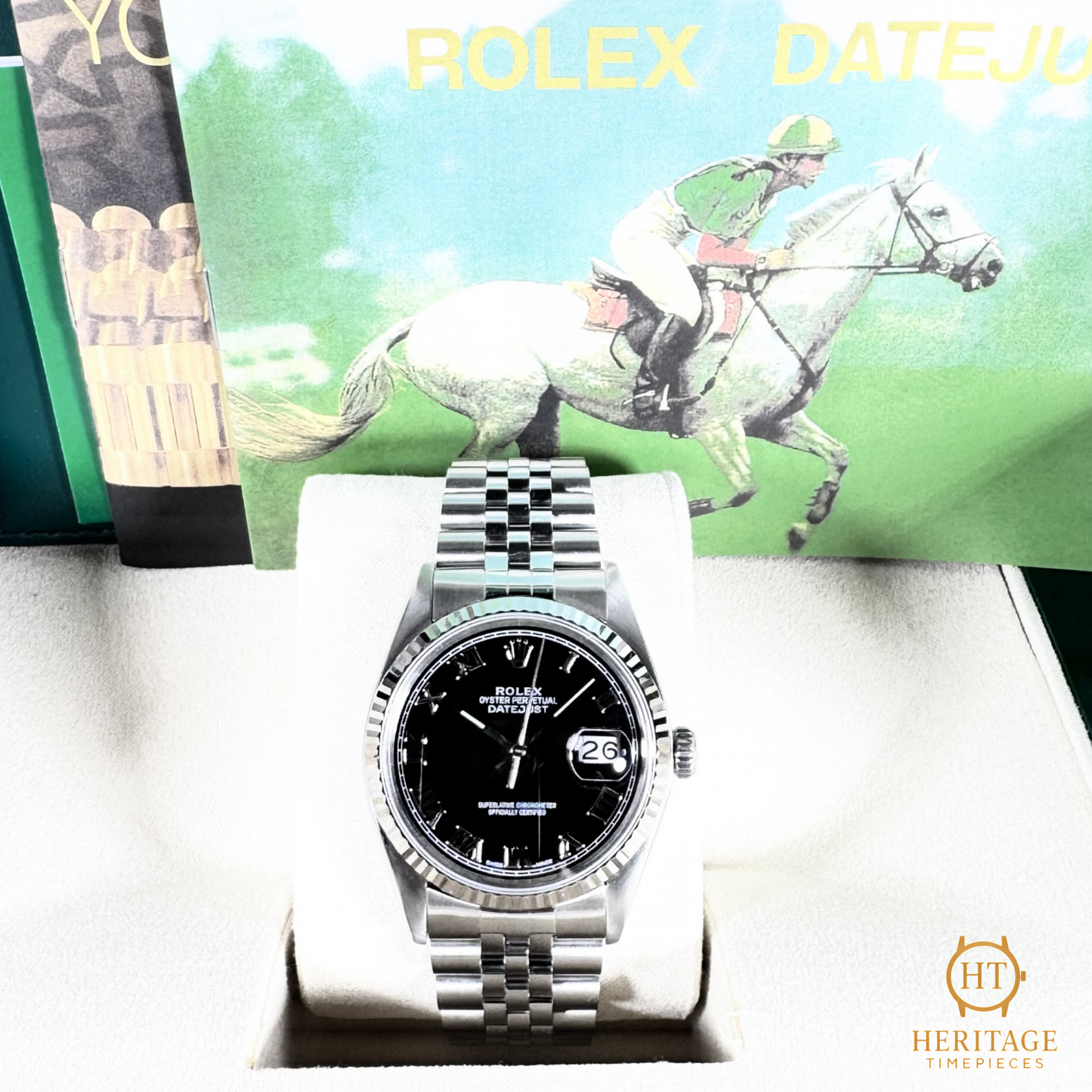Rolex Datejust 36 'Black Dial – Silver Roman Markers' – Reference 16014 (c.1979)