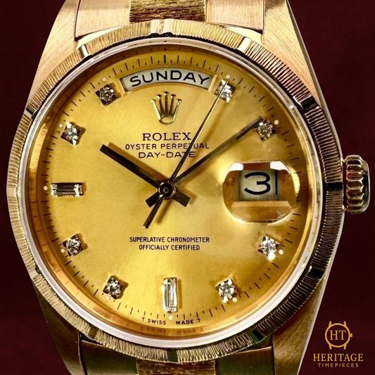 Rolex Day-Date 36 ‘Champagne Diamond Bark President’ - Reference 18248 (1990)