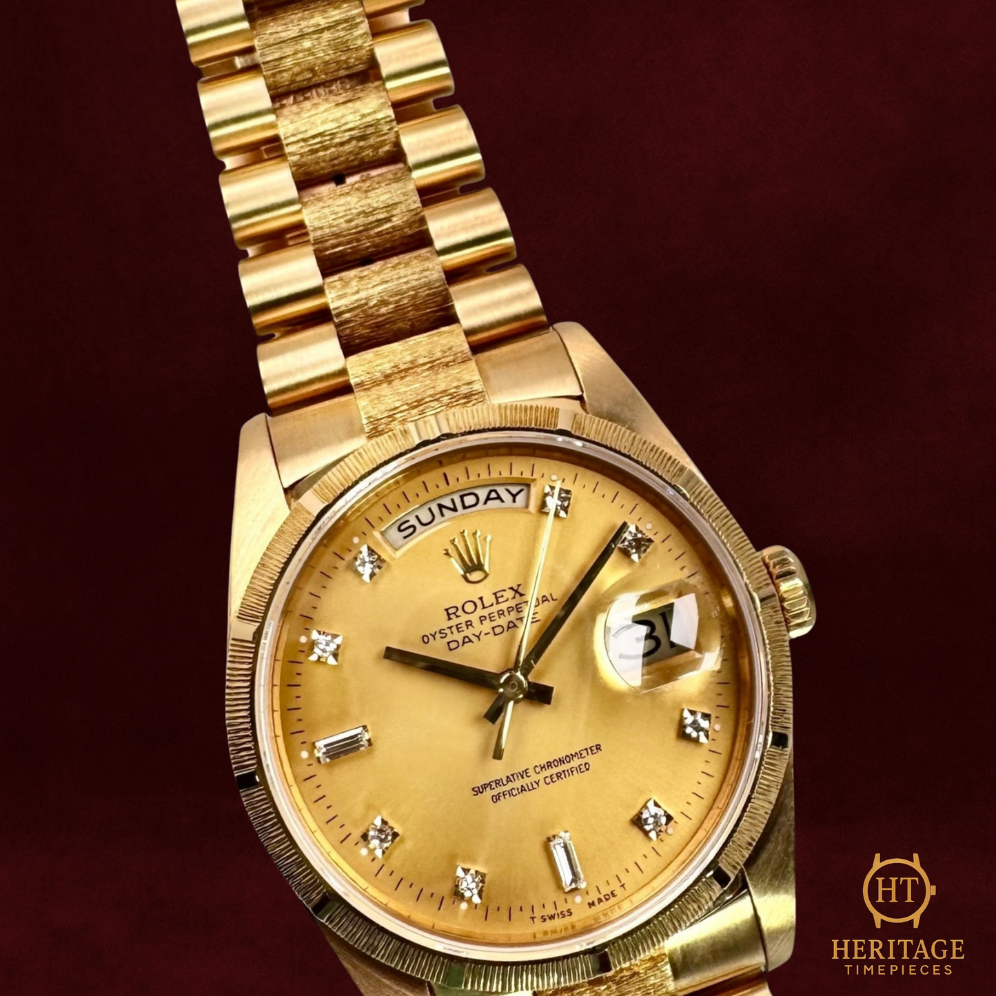Rolex Day-Date 36 ‘Champagne Diamond Bark President’ - Reference 18248 (1990)