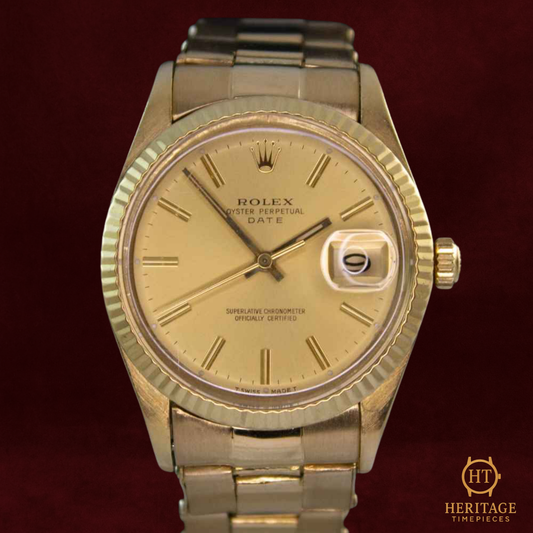 Rolex Date ’18K Yellow Gold Sunburst Classic’ – Reference 15038 (1981)