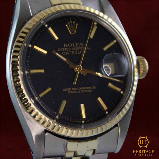 Rolex Datejust 36 ‘Black Dial – Steel & Yellow Gold’ – Reference 1601 (1968)