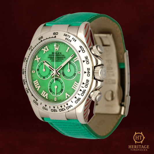 Rolex Cosmograph Daytona ‘White Gold – Beach Green Dial’ – Reference 116519 (2004 / Service 2022)