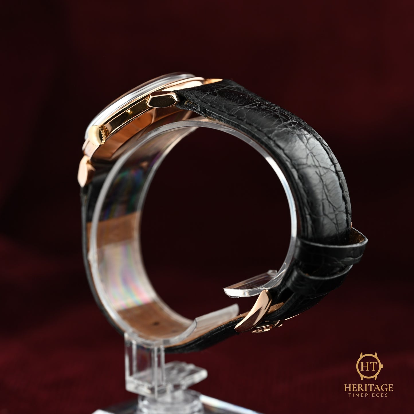 Omega “Honeycomb Dial” – Reference 2709 (c. 1954, Calibre 354 Automatic, 18 kt Rose Gold)