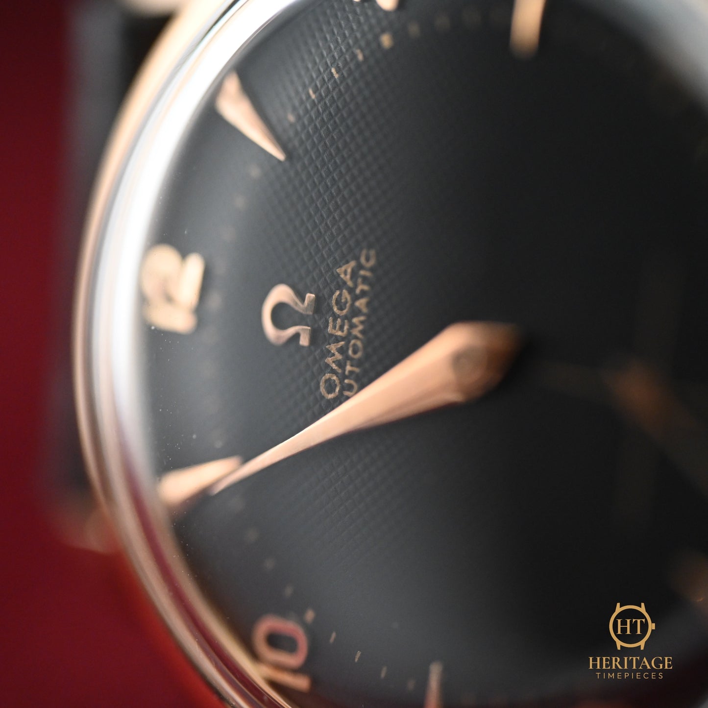 Omega “Honeycomb Dial” – Reference 2709 (c. 1954, Calibre 354 Automatic, 18 kt Rose Gold)