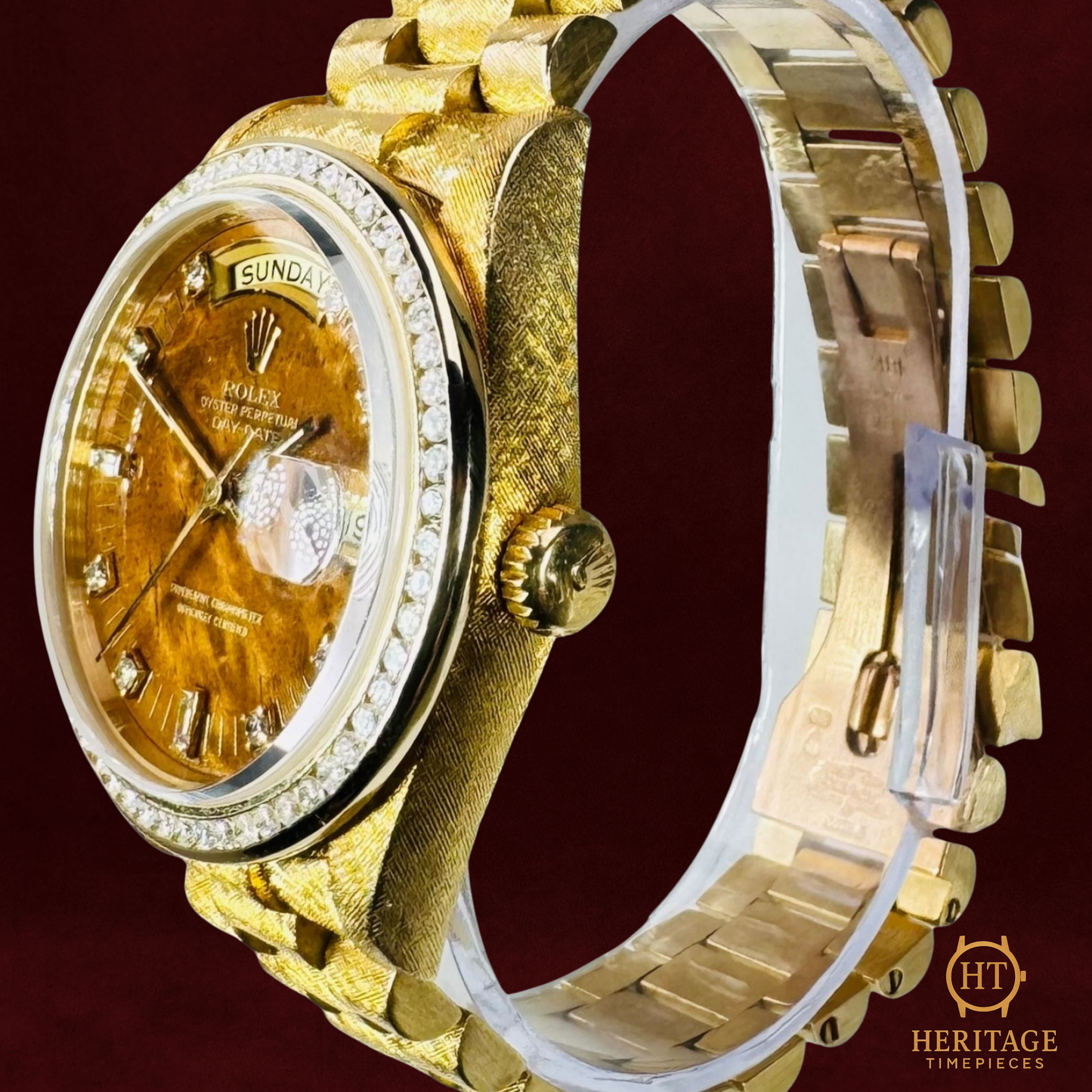 Rolex Day-Date 36 ‘Burlwood Dial – Yellow Gold’ – Reference 18038