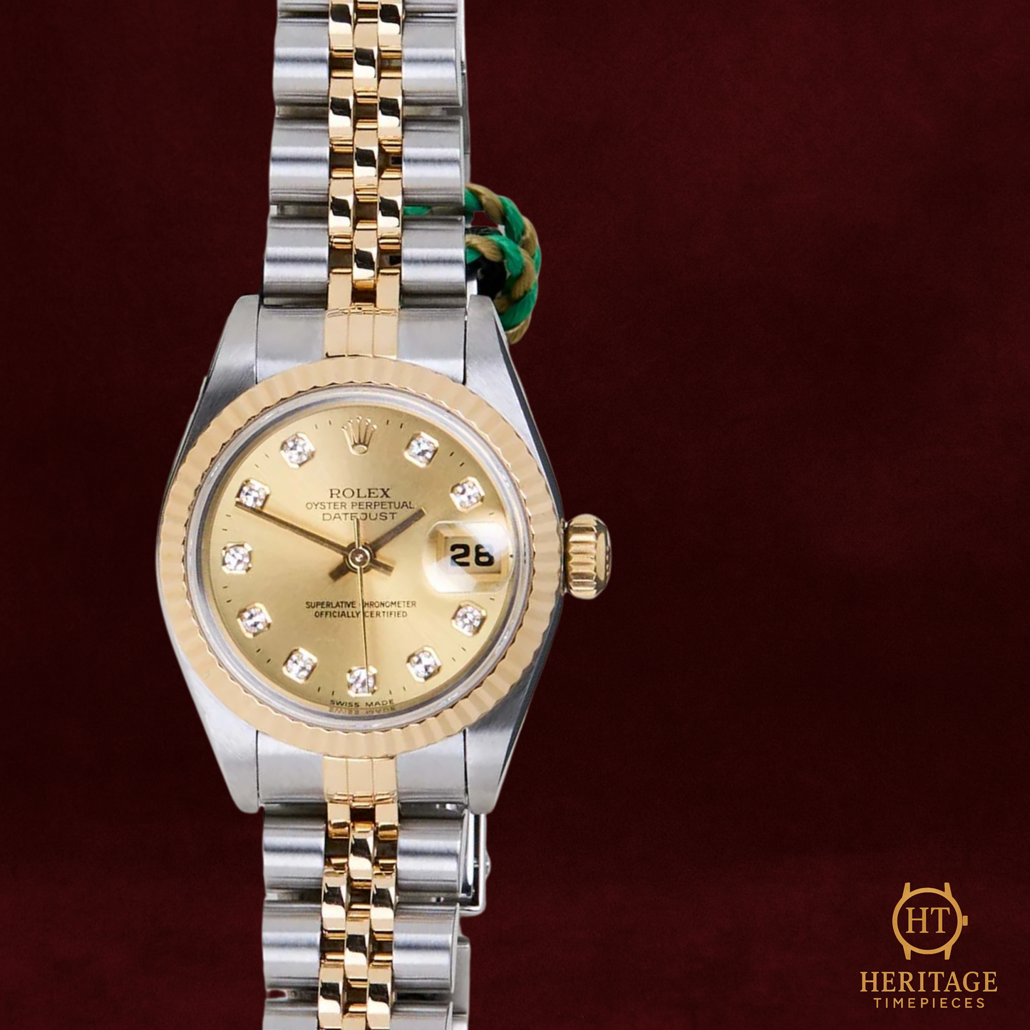 Rolex Datejust 26 'Champagne Diamond Dial - Jubilee' (woman) - Reference 69173 (1999)