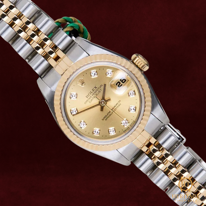 Rolex Datejust 26 'Champagne Diamond Dial - Jubilee' (woman) - Reference 69173 (1999)