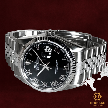 Rolex Datejust 36 'Black Dial – Silver Roman Markers' – Reference 16014 (c.1979)