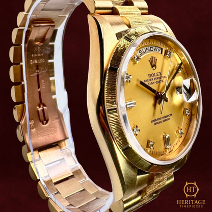 Rolex Day-Date 36 ‘Champagne Diamond Bark President’ - Reference 18248 (1990)