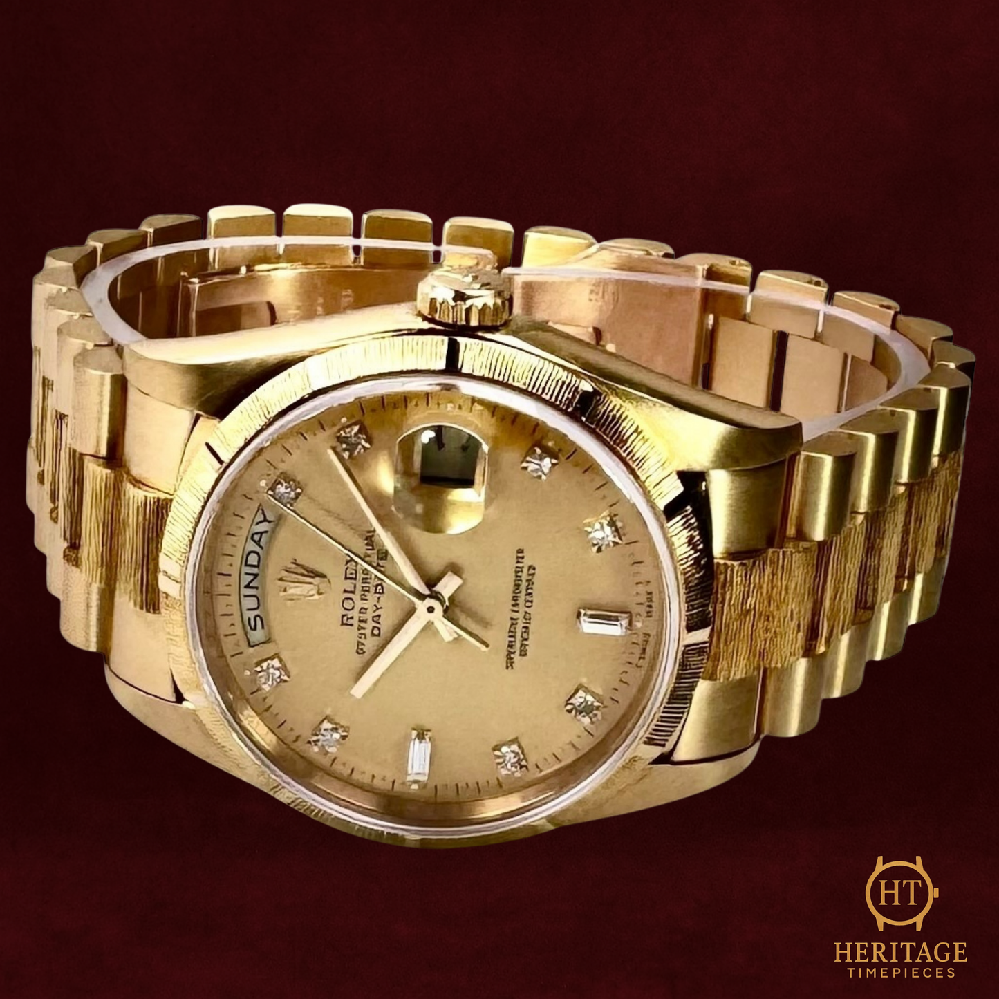 Rolex Day-Date 36 ‘Champagne Diamond Bark President’ - Reference 18248 (1990)