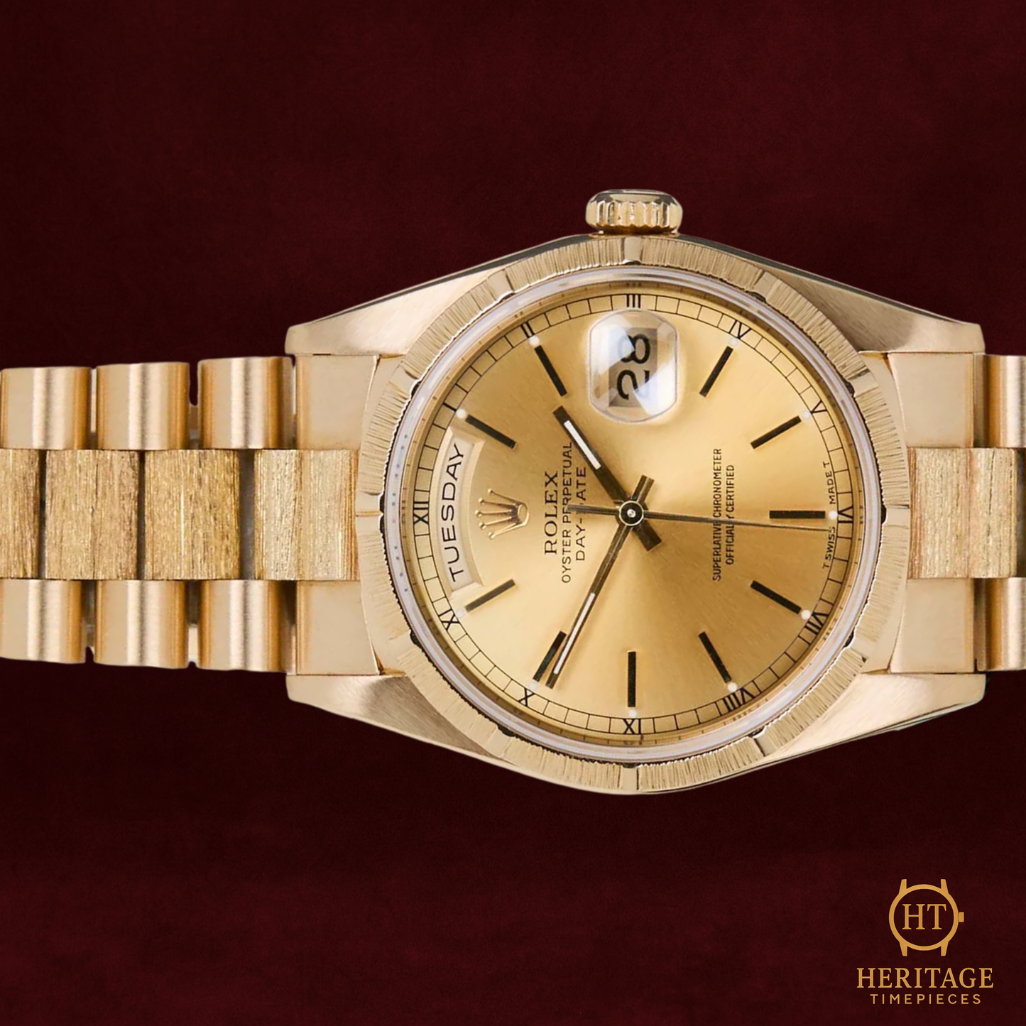 Rolex Day-Date 36 ‘Champagne Dial – Bark Finish’ – Reference 18248 (1991)