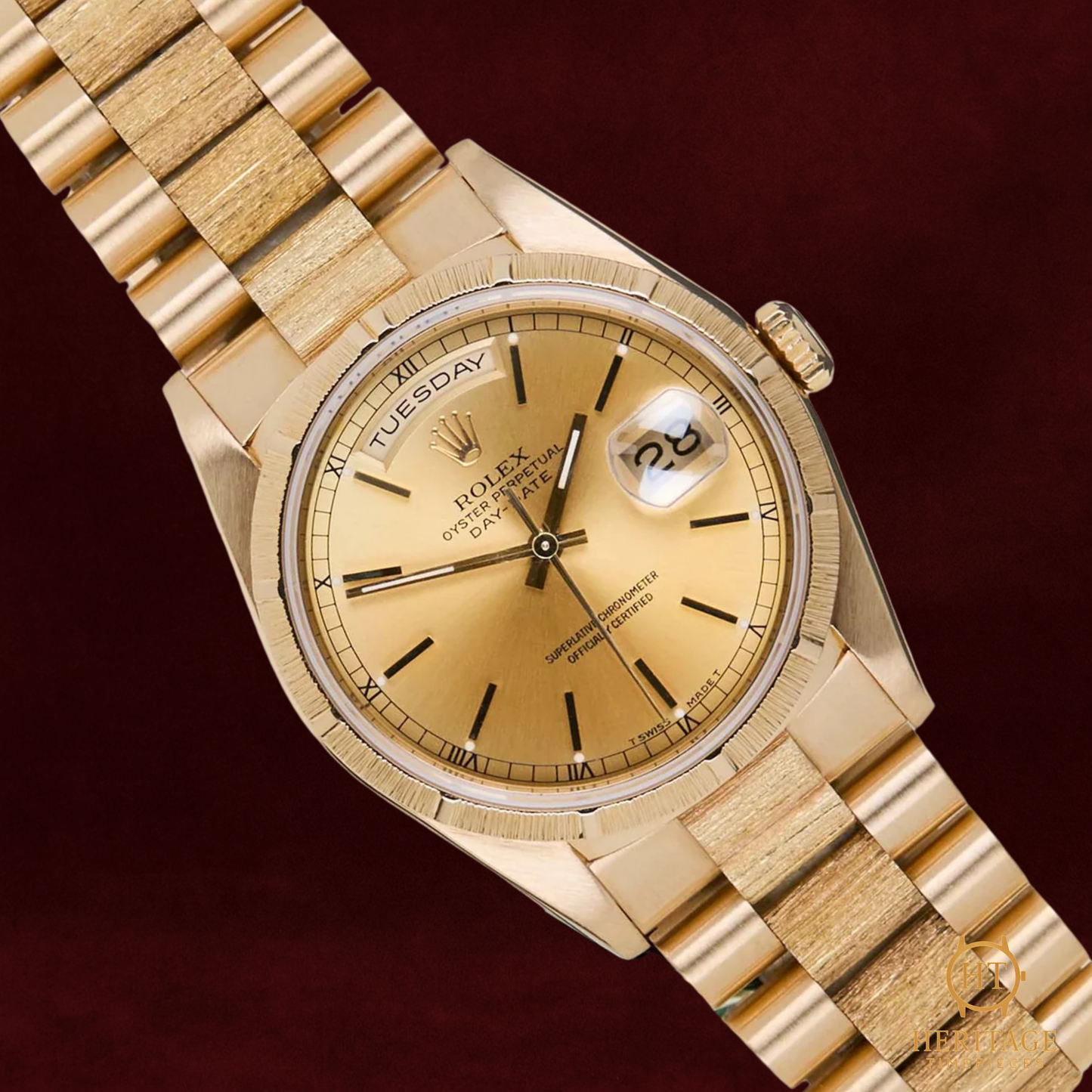 Rolex Day-Date 36 ‘Champagne Dial – Bark Finish’ – Reference 18248 (1991)