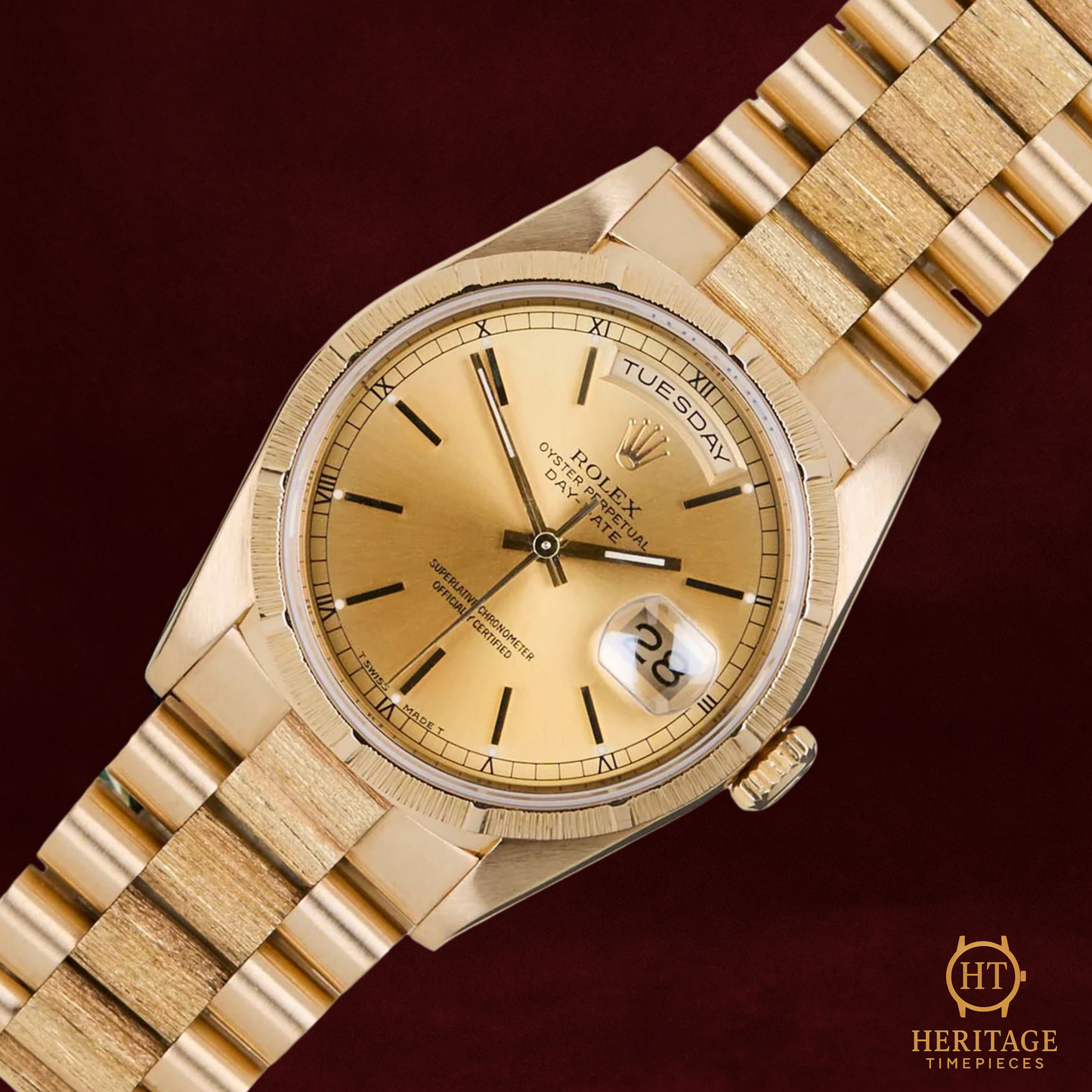 Rolex Day-Date 36 ‘Champagne Dial – Bark Finish’ – Reference 18248 (1991)