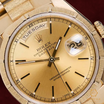 Rolex Day-Date 36 ‘Champagne Dial – Bark Finish’ – Reference 18248 (1991)