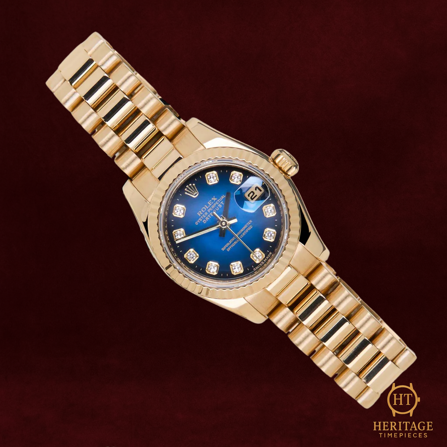 Rolex Datejust 26 ‘Blue Vignette Diamond Dial’ – Reference 179178 (2008)