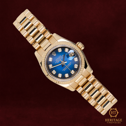 Rolex Datejust 26 ‘Blue Vignette Diamond Dial’ – Reference 179178 (2008)