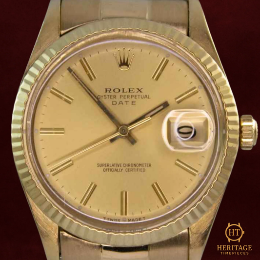 Rolex Date ’18K Yellow Gold Sunburst Classic’ – Reference 15038 (1981)