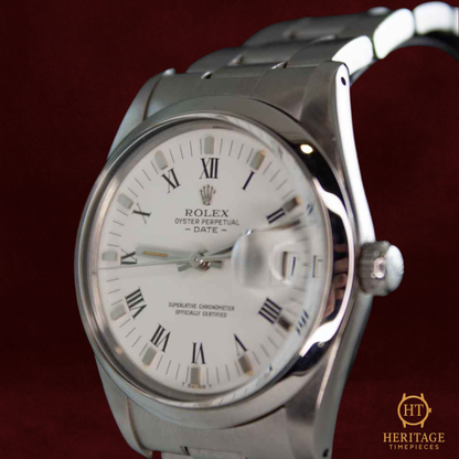 Rolex Date ‘Stainless Steel – White Dial’ – Reference 15000 (1982)