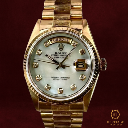 Rolex Day-Date 36 ‘Bark Finish MOP Diamond Dial’ - Reference 18078 (1980)