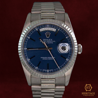 Rolex Day-Date ‘White Gold – Blue Dial’ – Reference 18239 (1996)