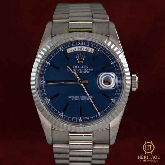 Rolex Day-Date ‘White Gold – Blue Dial’ – Reference 18239 (1996)