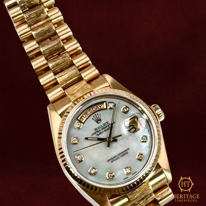 Rolex Day-Date 36 ‘Bark Finish MOP Diamond Dial’ - Reference 18078 (1980)