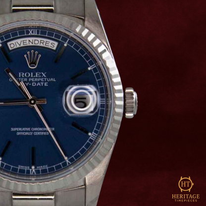 Rolex Day-Date ‘White Gold – Blue Dial’ – Reference 18239 (1996)