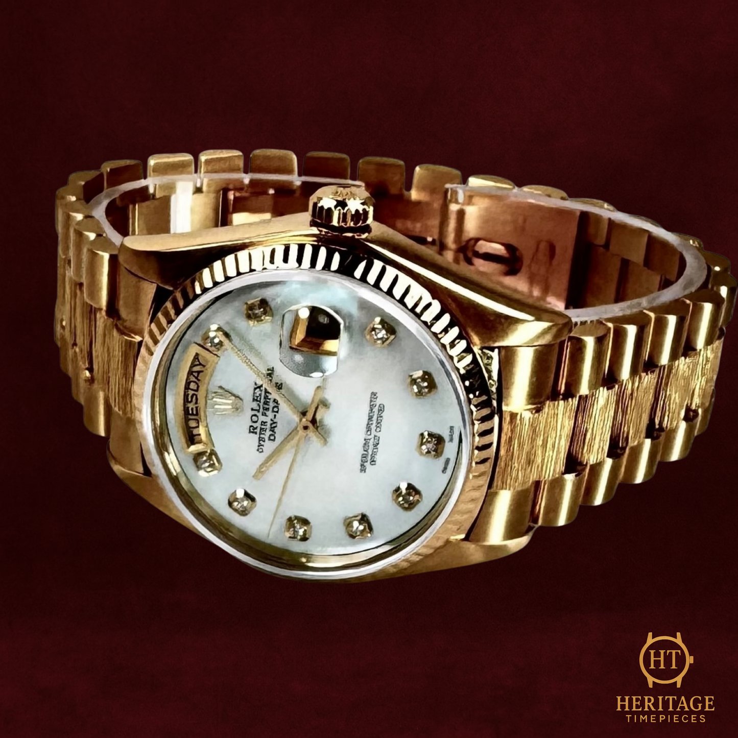 Rolex Day-Date 36 ‘Bark Finish MOP Diamond Dial’ - Reference 18078 (1980)