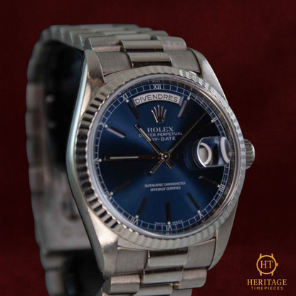 Rolex Day-Date ‘White Gold – Blue Dial’ – Reference 18239 (1996)