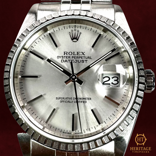 Rolex Datejust ’Finely Engine-Turned Bezel Silver Dial’ – Reference 16220