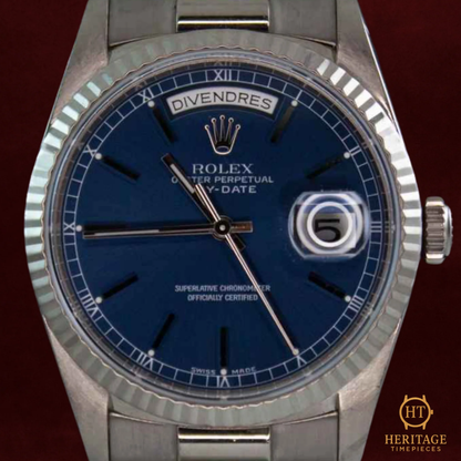 Rolex Day-Date ‘White Gold – Blue Dial’ – Reference 18239 (1996)