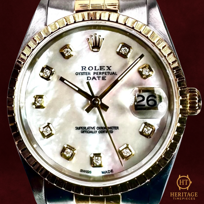 Rolex Oyster Perpetual Date ’Two-Tone Mother-of-Pearl Diamond Dial’ – Reference 15223