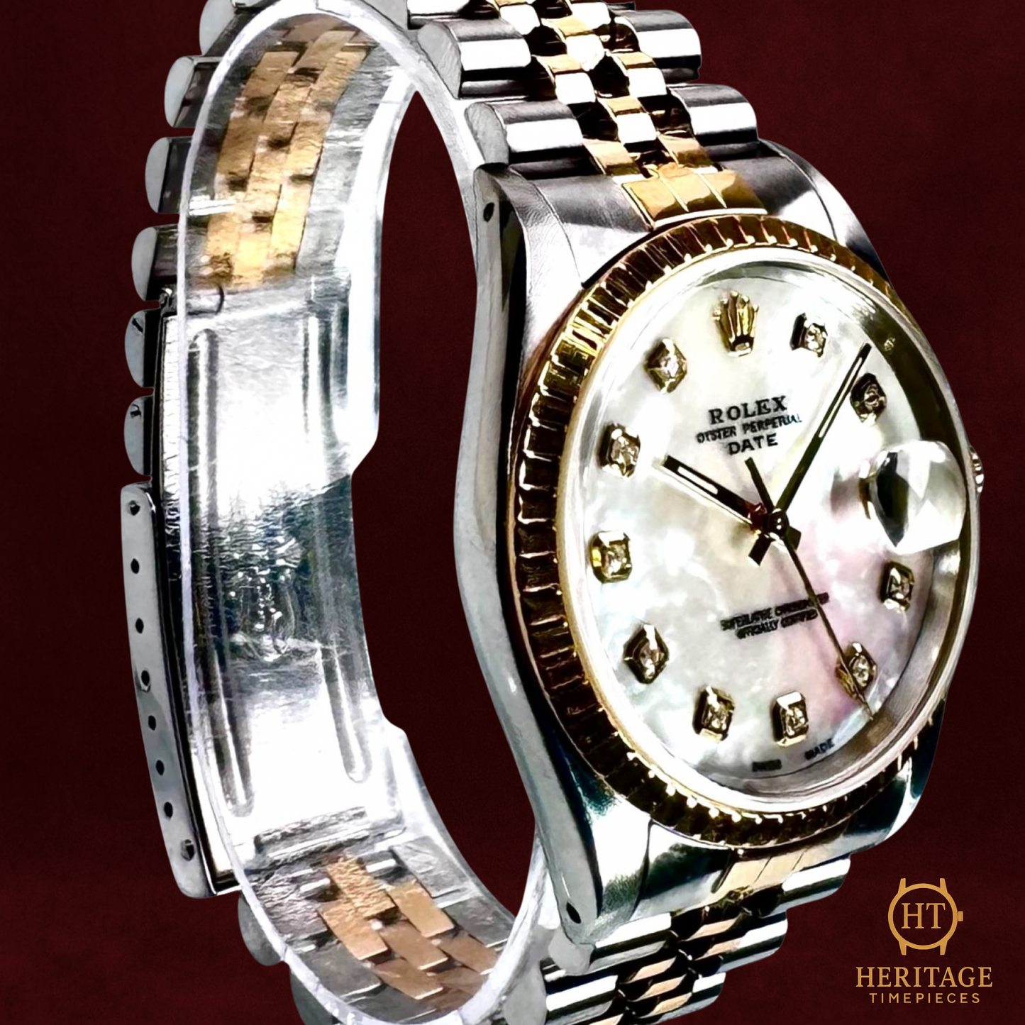 Rolex Oyster Perpetual Date ’Two-Tone Mother-of-Pearl Diamond Dial’ – Reference 15223