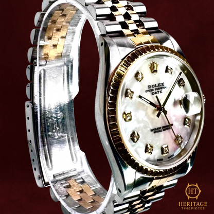 Rolex Oyster Perpetual Date ’Two-Tone Mother-of-Pearl Diamond Dial’ – Reference 15223