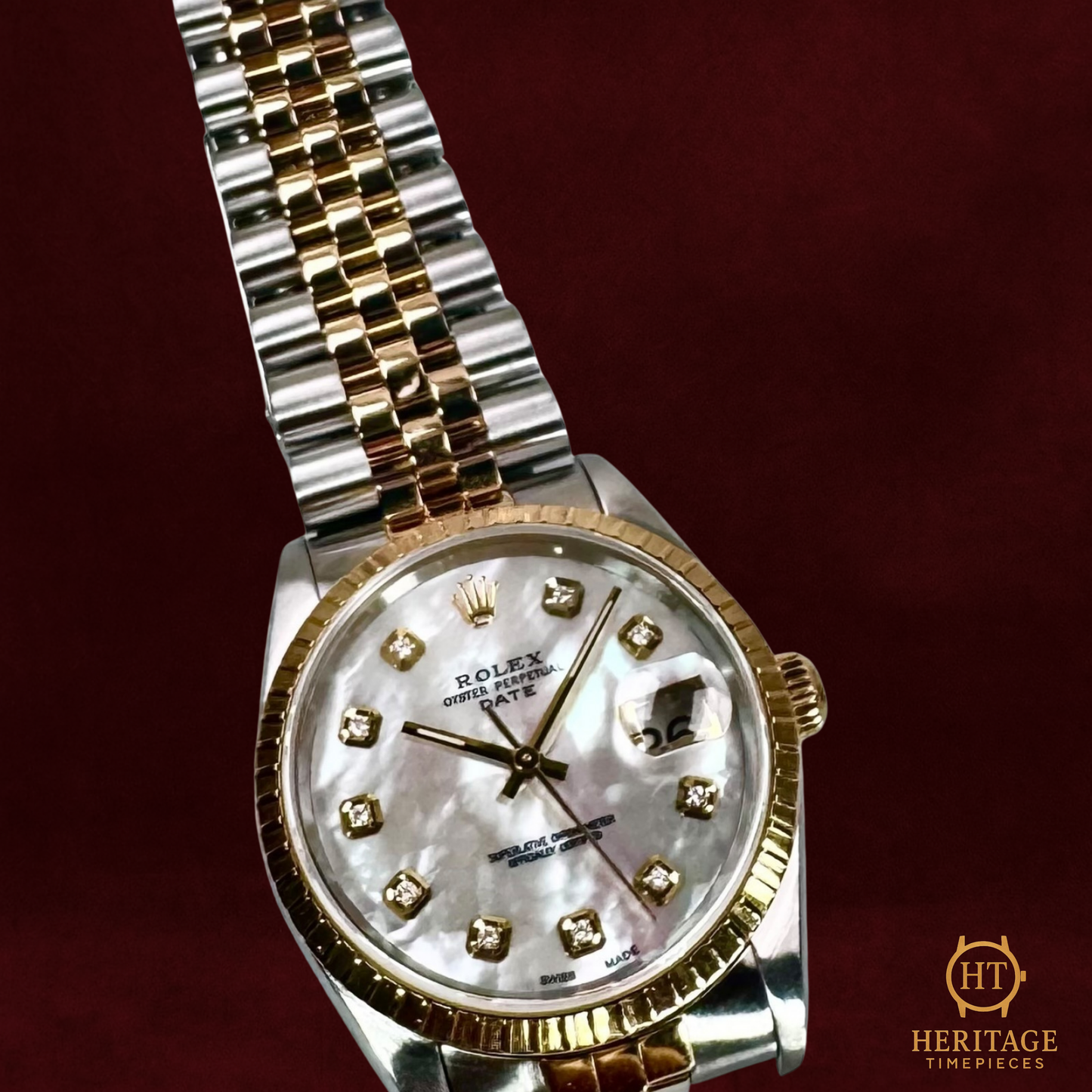 Rolex Oyster Perpetual Date ’Two-Tone Mother-of-Pearl Diamond Dial’ – Reference 15223