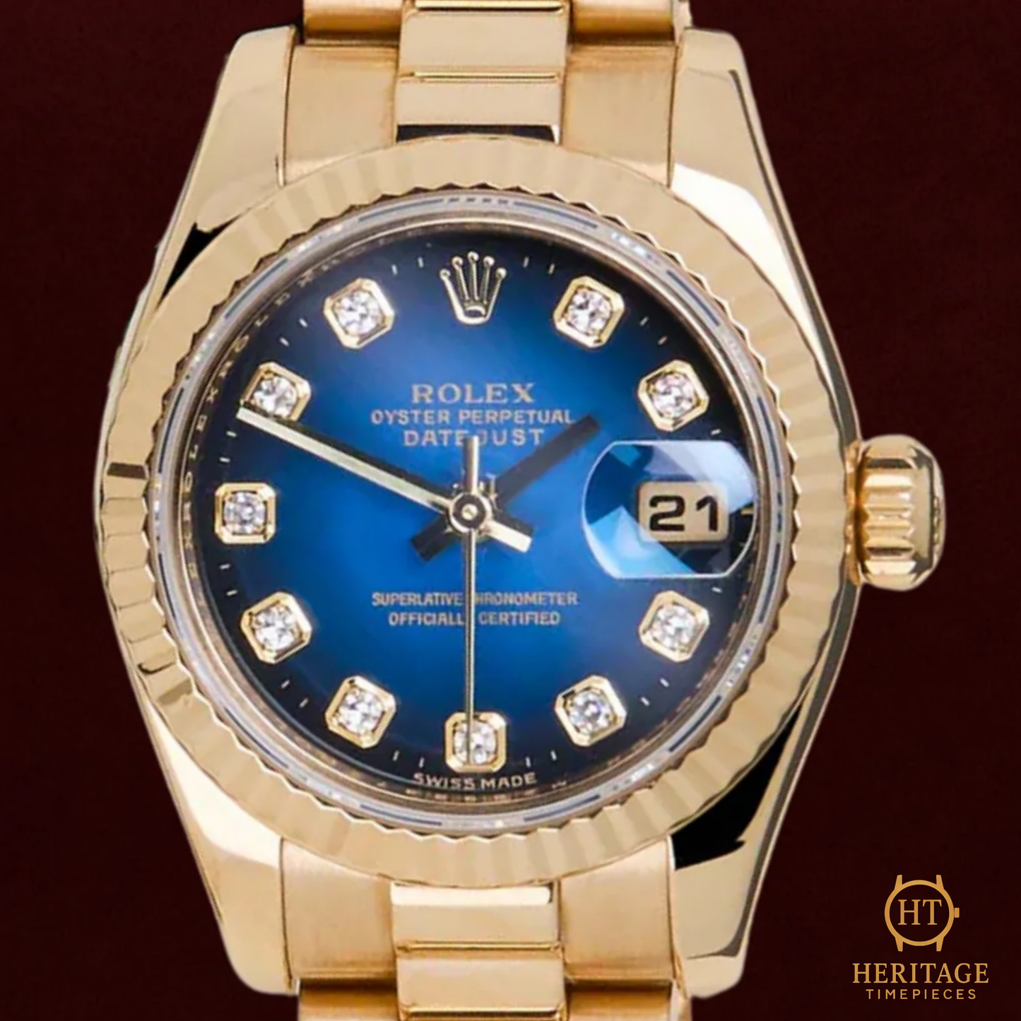 Rolex Datejust 26 ‘Blue Vignette Diamond Dial’ – Reference 179178 (2008)