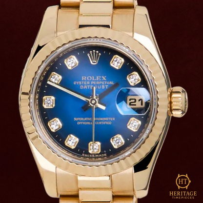Rolex Datejust 26 ‘Blue Vignette Diamond Dial’ – Reference 179178 (2008)