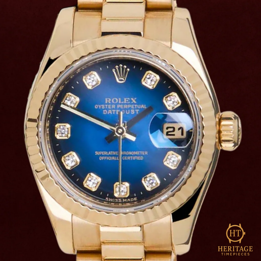 Rolex Datejust 26 ‘Blue Vignette Diamond Dial’ – Reference 179178 (2008)