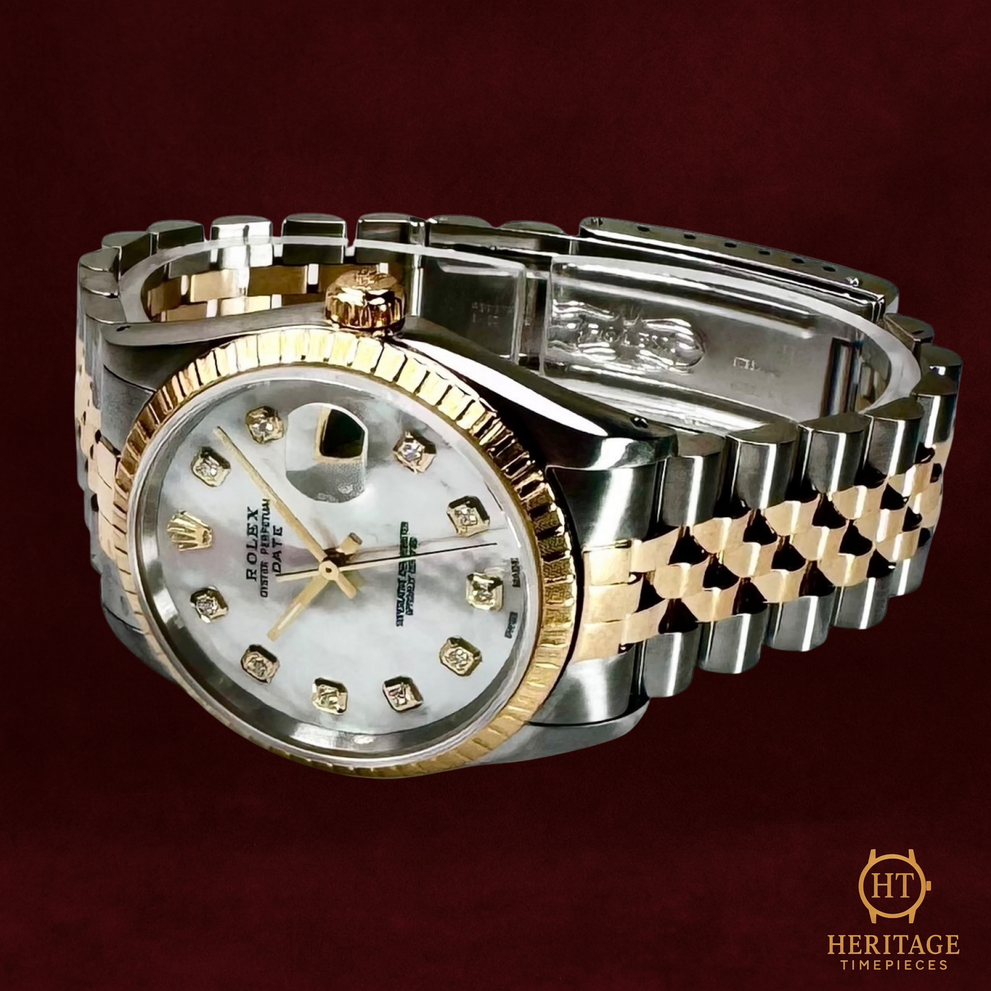 Rolex Oyster Perpetual Date ’Two-Tone Mother-of-Pearl Diamond Dial’ – Reference 15223