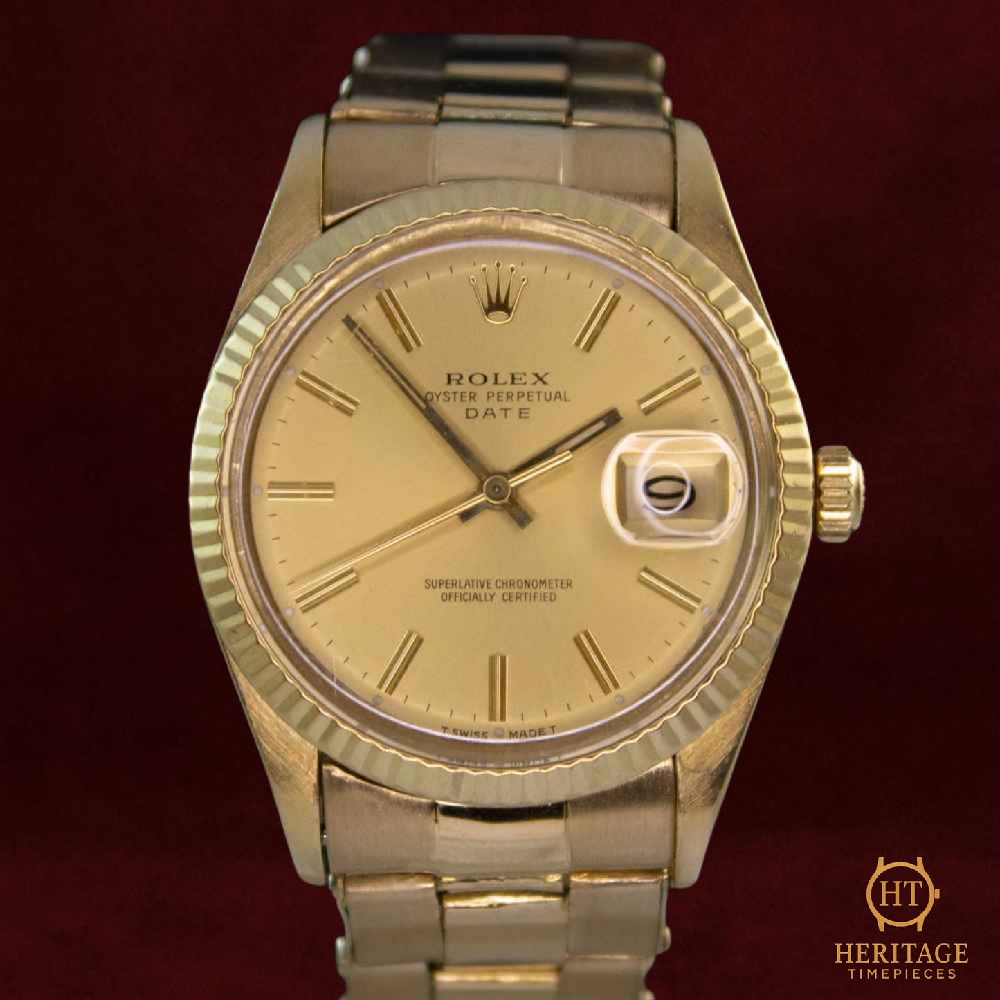 Rolex Date ’18K Yellow Gold Sunburst Classic’ – Reference 15038 (1981)