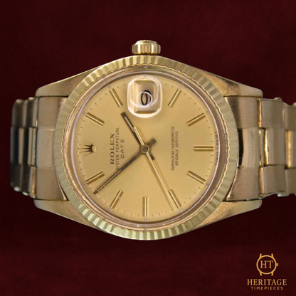 Rolex Date ’18K Yellow Gold Sunburst Classic’ – Reference 15038 (1981)