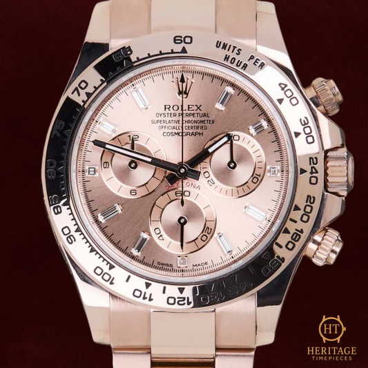 Rolex Cosmograph Daytona ‘Sundust Baguette Diamond Dial, Everose Gold’ – Reference 116505 (2019)
