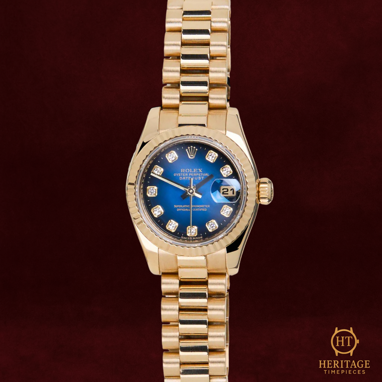Rolex Datejust 26 ‘Blue Vignette Diamond Dial’ – Reference 179178 (2008)
