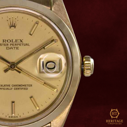 Rolex Date ’18K Yellow Gold Classic – Sunburst Dial’ – Reference 1500 (1977)