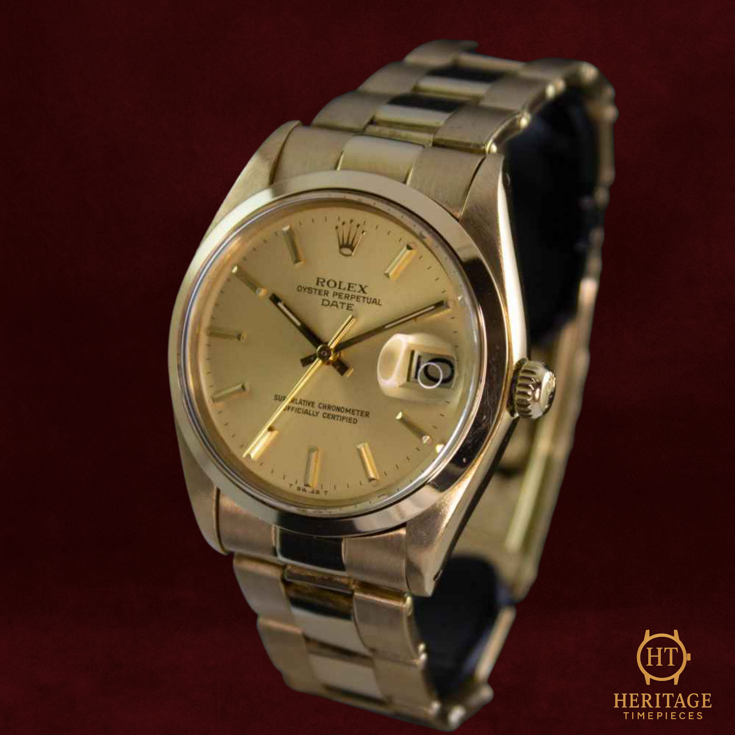 Rolex Date ’18K Yellow Gold Classic – Sunburst Dial’ – Reference 1500 (1977)