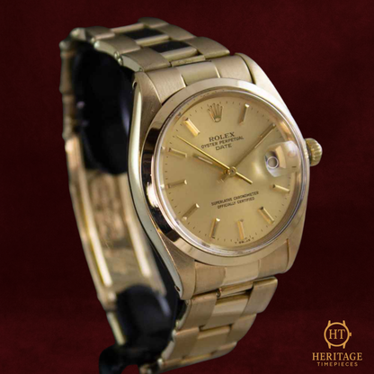 Rolex Date ’18K Yellow Gold Classic – Sunburst Dial’ – Reference 1500 (1977)
