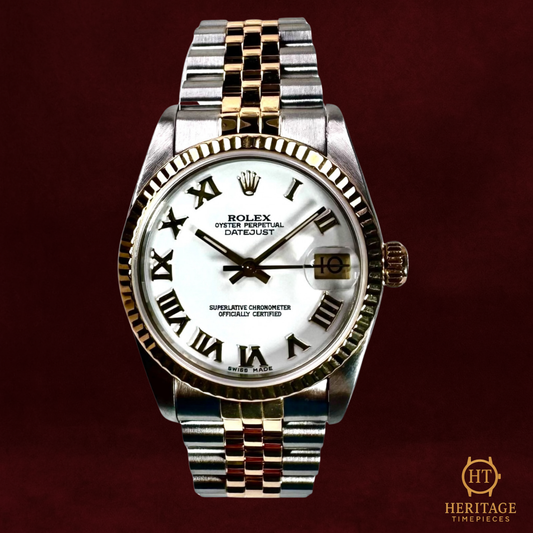 Rolex Datejust 'White Roman Dial – Custom' - Reference 68273 (c.1980s)